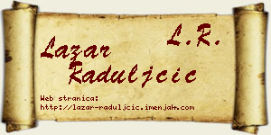 Lazar Raduljčić vizit kartica